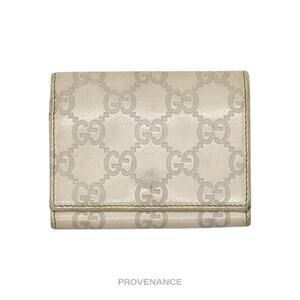 🔴 Gucci Card Wallet - Chalk Guccissima Leather